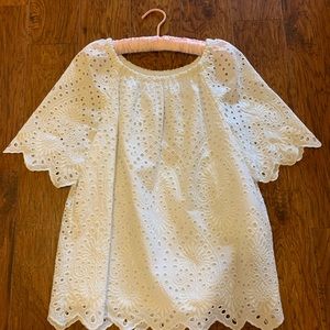 Chico’s White Eyelet  top